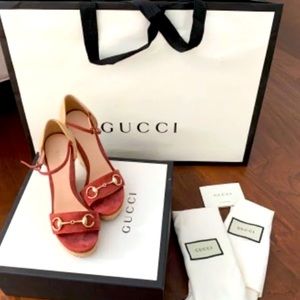 Gucci Horsebt accent suede espadrilles